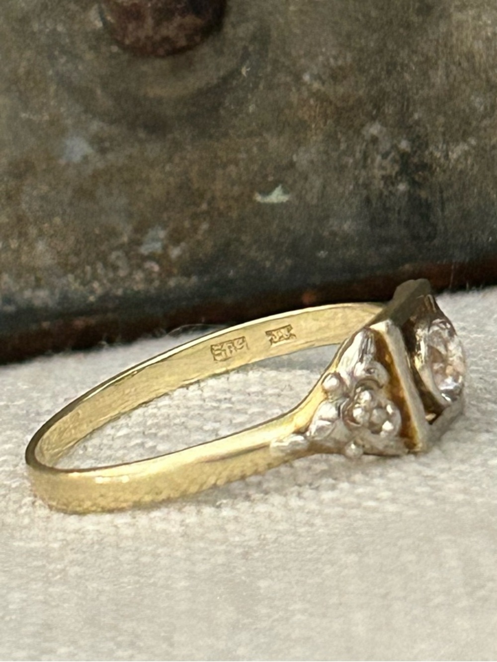 Antique 14k Old Cut Ring - Picture 5 of 12